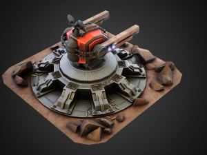 Sci-fi Anti-air turret 3D Model