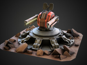 Sci-fi Anti-air turret 3D 模型