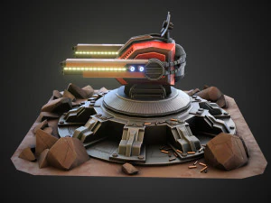 Sci-fi Anti-air turret 3D Model