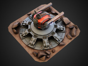 Sci-fi Anti-air turret 3D 模型