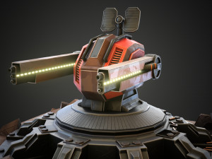 Sci-fi Anti-air turret 3D 模型