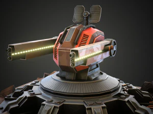 Sci-fi Anti-air turret 3D Model
