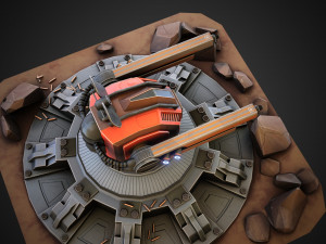 Sci-fi Anti-air turret 3D 模型