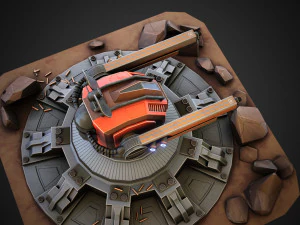 Sci-fi Anti-air turret 3D Model
