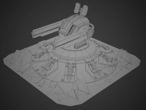 Sci-fi Anti-air turret 3D Model