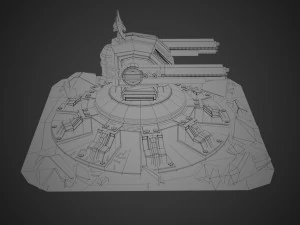 Sci-fi Anti-air turret 3D Model