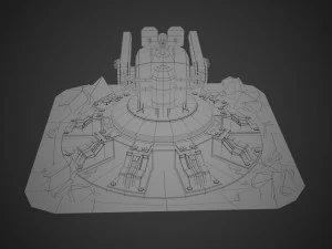 Sci-fi Anti-air turret 3D Model