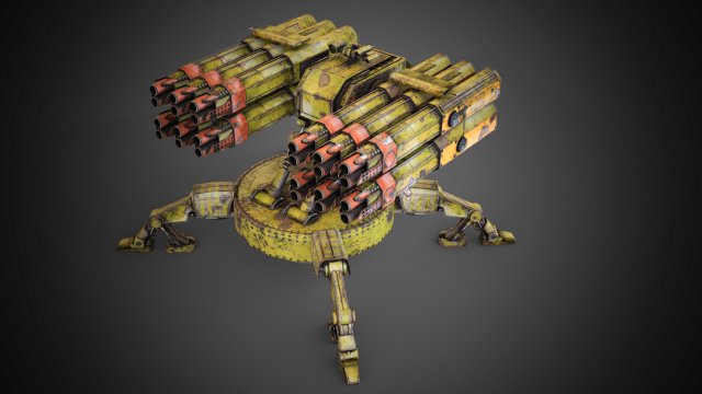 Sci-fi Spider Auto-Turret 3D Model .c4d .max .obj .3ds .fbx .stl .blend 