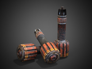 Sci-fi post-apocalyptic grenade 3D 模型