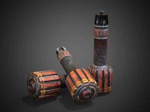 Sci-fi post-apocalyptic grenade 3D Model