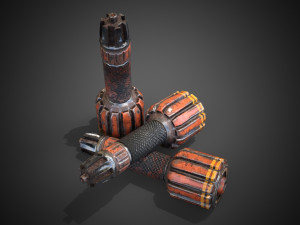 Sci-fi post-apocalyptic grenade 3D 模型