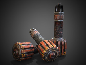 Sci-fi post-apocalyptic grenade 3D 模型
