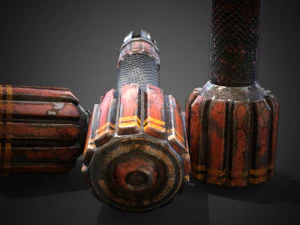 Sci-fi post-apocalyptic grenade 3D Model