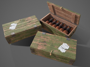 Sci-fi post apocalyptic crate of grenades Modelo 3D