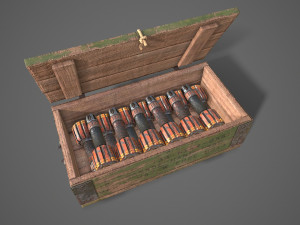 Sci-fi post apocalyptic crate of grenades Modelo 3D