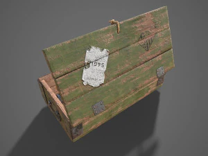 Sci-fi post apocalyptic crate of grenades 3D Model