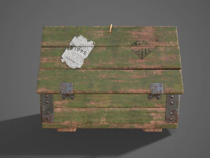 Sci-fi post apocalyptic crate of grenades 3D Model