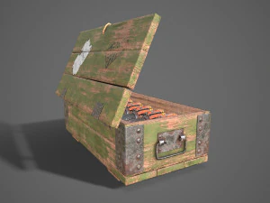 Sci-fi post apocalyptic crate of grenades 3D Model