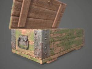 Sci-fi post apocalyptic crate of grenades 3D Model