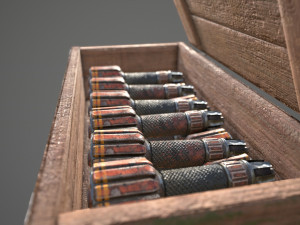 Sci-fi post apocalyptic crate of grenades Modelo 3D
