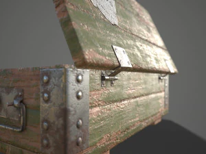Sci-fi post apocalyptic crate of grenades 3D Model
