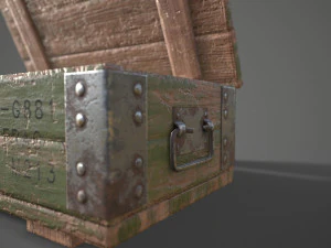 Sci-fi post apocalyptic crate of grenades 3D Model