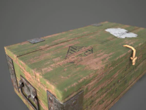 Sci-fi post apocalyptic crate of grenades 3D Model