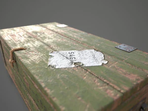 Sci-fi post apocalyptic crate of grenades 3D Model
