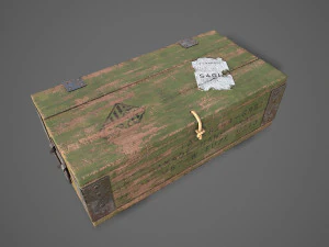 Sci-fi post apocalyptic crate of grenades 3D Model