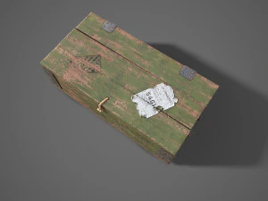 Sci-fi post apocalyptic crate of grenades 3D Model