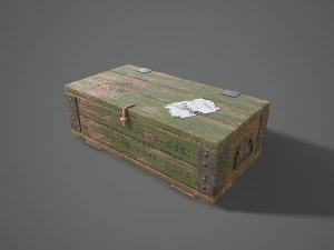 Sci-fi post apocalyptic crate of grenades 3D Model