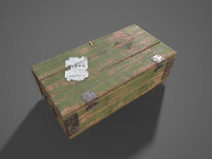 Sci-fi post apocalyptic crate of grenades 3D Model
