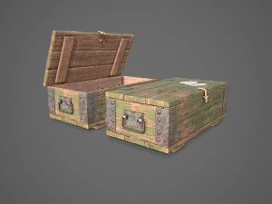 Sci-fi post apocalyptic crate of grenades 3D Model
