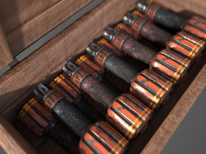 Sci-fi post apocalyptic crate of grenades Modelo 3D