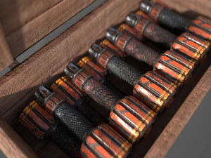 Sci-fi post apocalyptic crate of grenades 3D Model