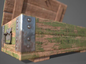 Sci-fi post apocalyptic crate of grenades 3D Model