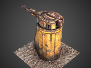 Sci-fi cannon turret of Saratoga class carrier 3D मॉडल