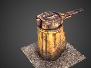 Sci-fi cannon turret of Saratoga class carrier 3D मॉडल