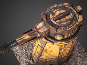 Sci-fi cannon turret of Saratoga class carrier 3D मॉडल