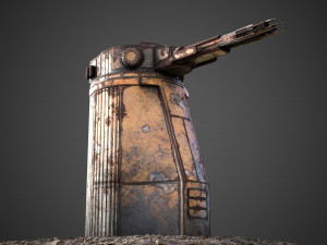 Sci-fi cannon turret of Saratoga class carrier 3D मॉडल