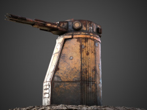 Sci-fi cannon turret of Saratoga class carrier 3D मॉडल
