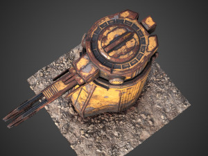 Sci-fi cannon turret of Saratoga class carrier 3D मॉडल
