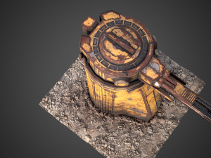 Sci-fi cannon turret of Saratoga class carrier 3D मॉडल