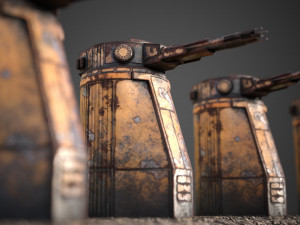 Sci-fi cannon turret of Saratoga class carrier 3D मॉडल