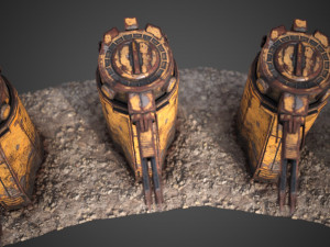 Sci-fi cannon turret of Saratoga class carrier 3D मॉडल
