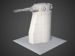 Sci-fi cannon turret of Saratoga class carrier 3D मॉडल