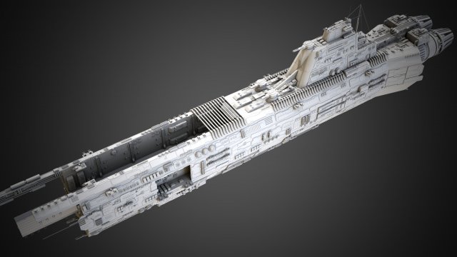 Sci-fi Saratoga class carrier 3D मॉडल .c4d .max .obj .3ds .fbx .stl .blend