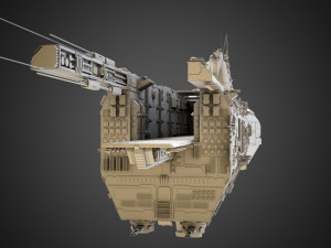 Sci-fi Saratoga class carrier 3D मॉडल