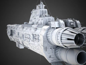 Sci-fi Saratoga class carrier 3D Model