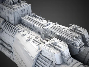 Sci-fi Saratoga class carrier 3D Model